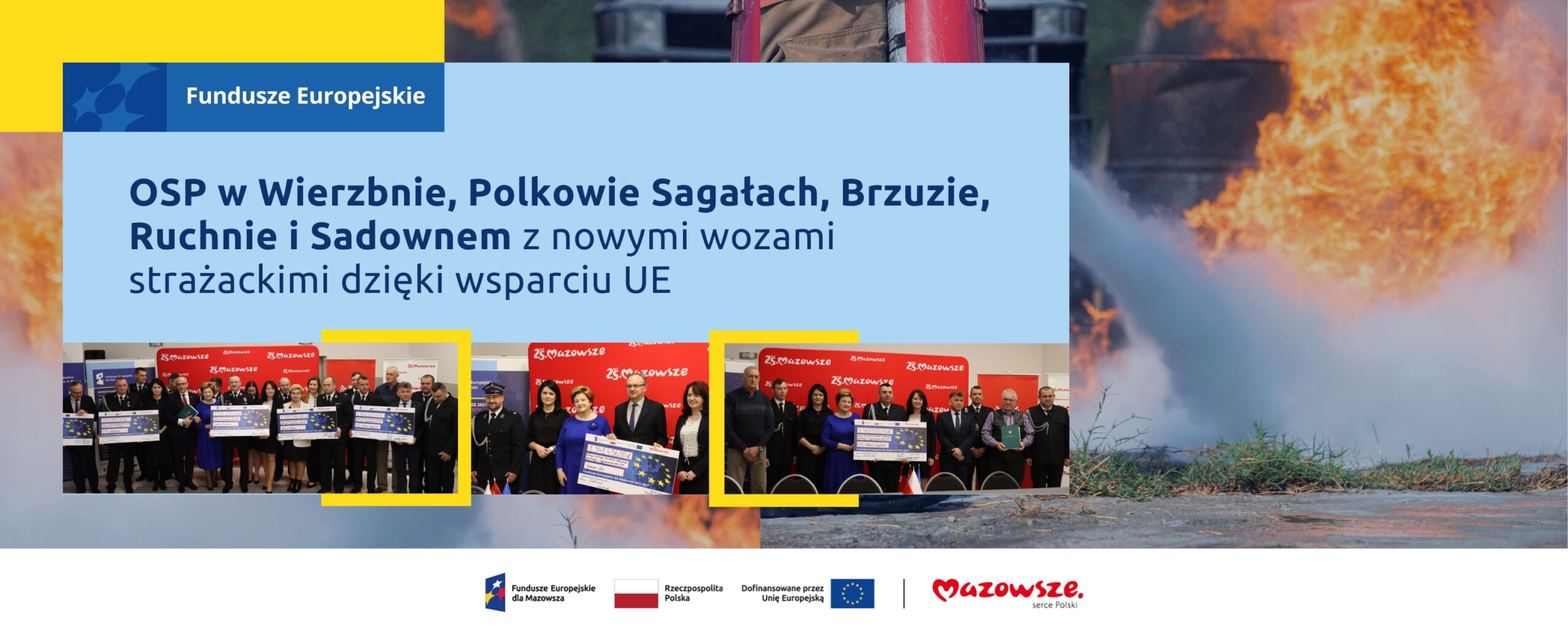 OSP w Wierzbnie, Polkowie Sagałach, Brzuzie, Ruchnie i Sadownem z nowymi wozami strażackimi dzięki wsparciu UE