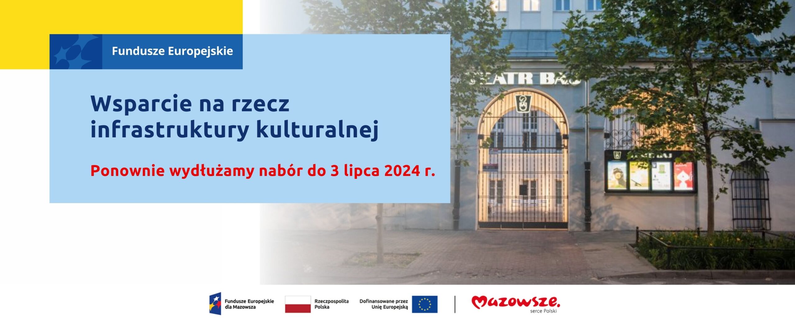 Nowy termin zakończenia konkursu na rozwój infrastruktury do prowadzenia działalności kulturalnej. Złóż wniosek do 3 lipca 2024 r.