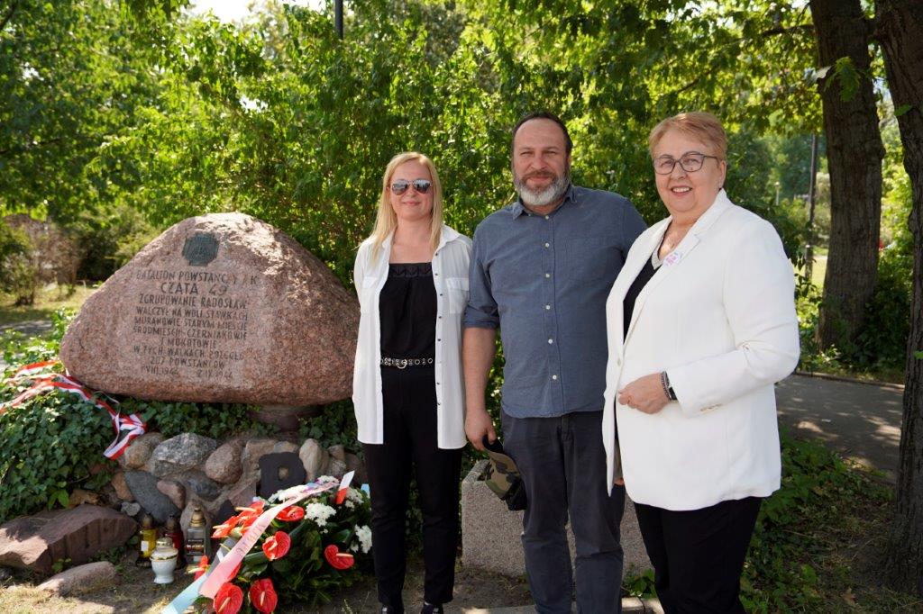 Złożenie wieńca ku czci powstańców Waszawskich