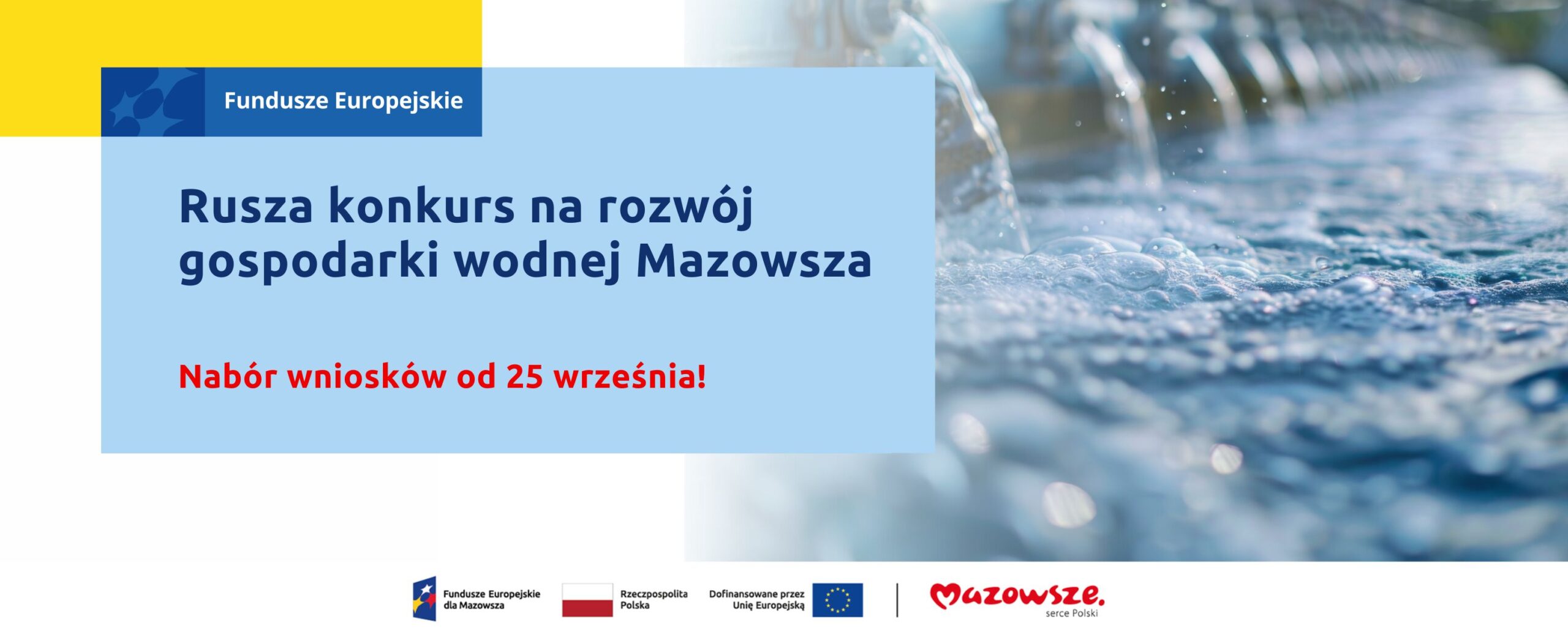 Już 25 września rusza nabór wniosków na poprawę gospodarki wodno-ściekowej na Mazowszu!
