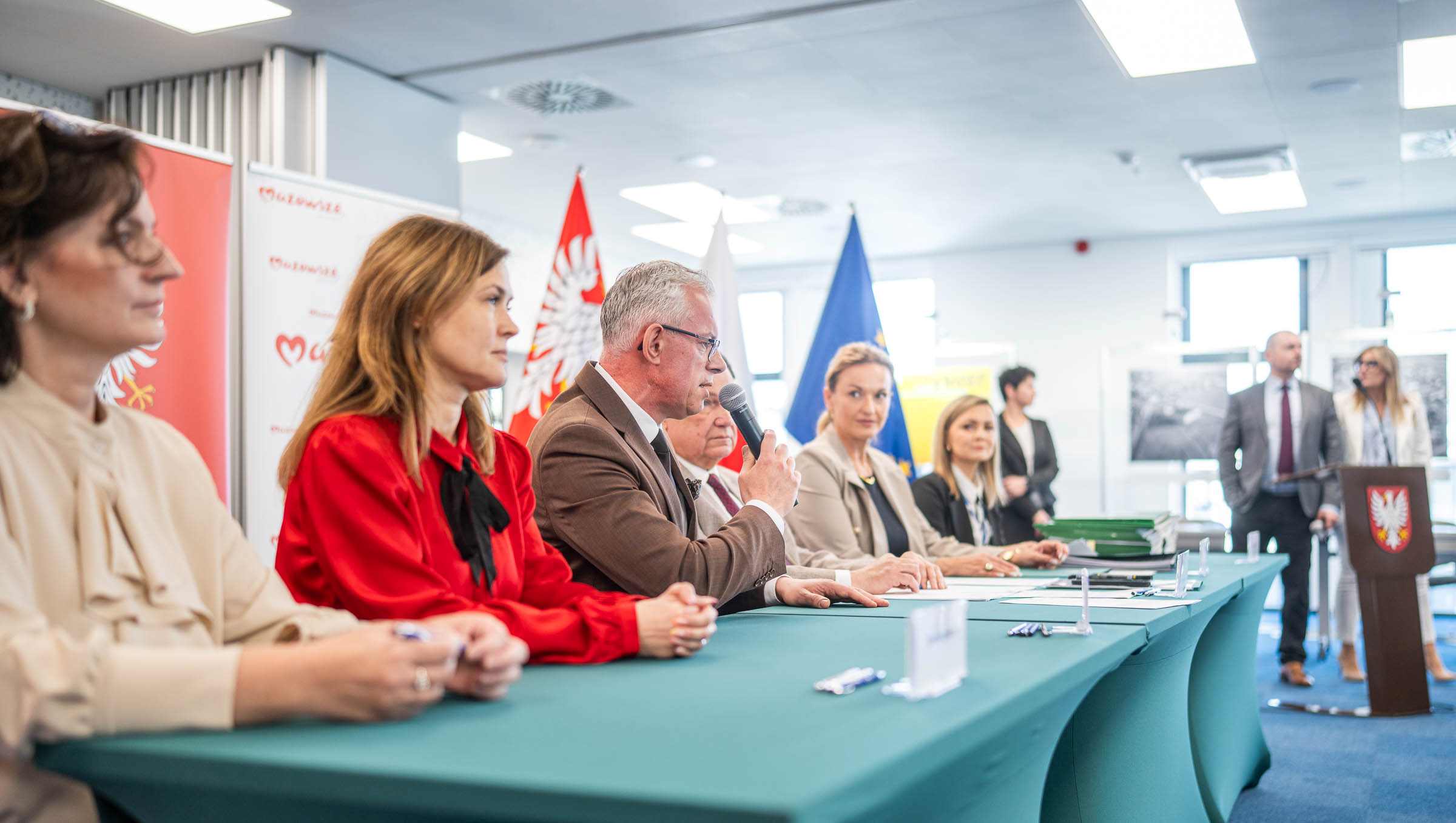 Dyrektor MJWPU Ilona Soja Kozlowska na konferencji w Ciechanowie