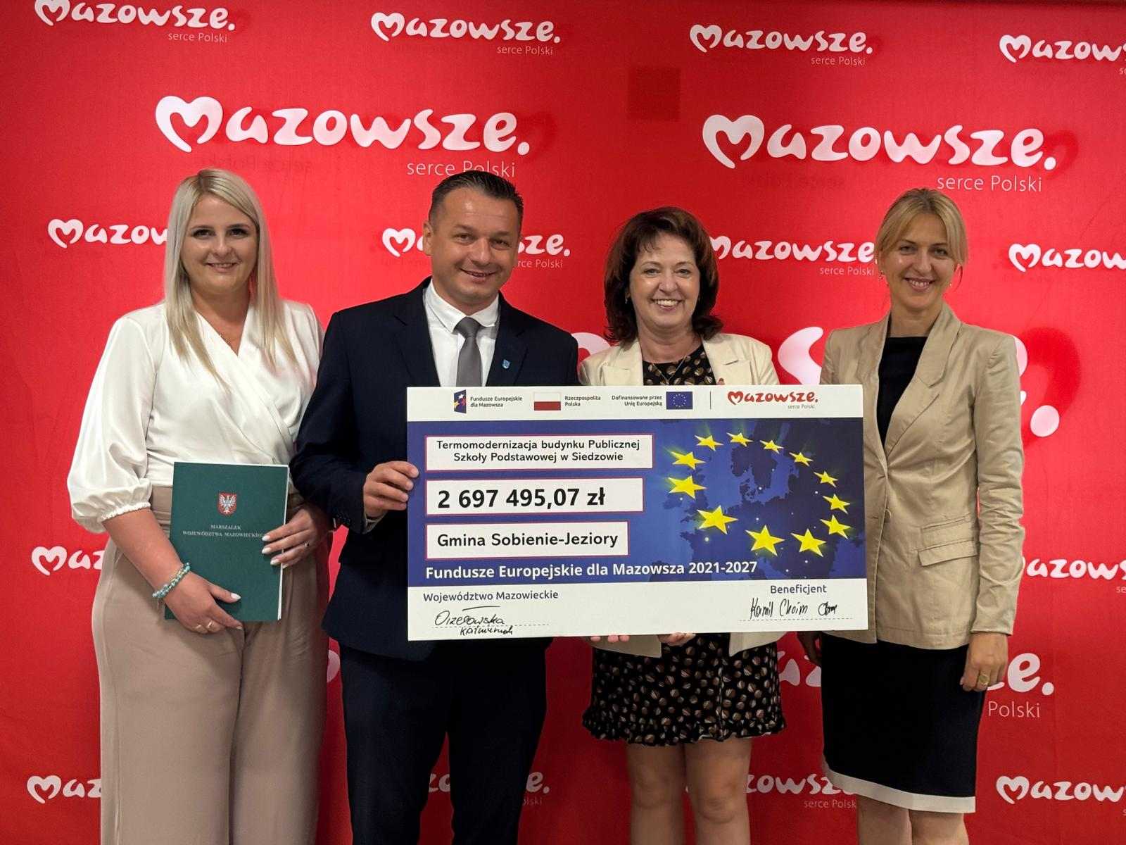 Miliony zlotych z UE dla gminy Sobienie Jeziory